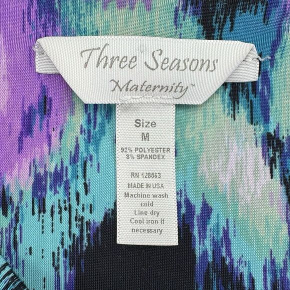 Three Seasons Maternity Sleeveless Dress Drape Front Purple Size Medium - Picture 2 of 6